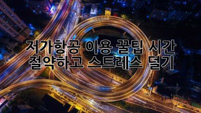 저가항공 이용 꿀팁: 시간 절약하고 스트레스 덜기